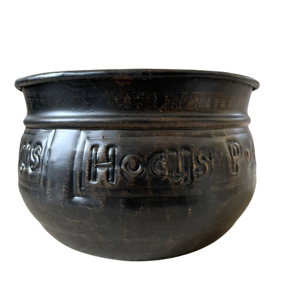 Goblin & Ghoul HOCUS POCUS Halloween Cauldron 12 Embossed Metal NEW - Picture 14 of 15